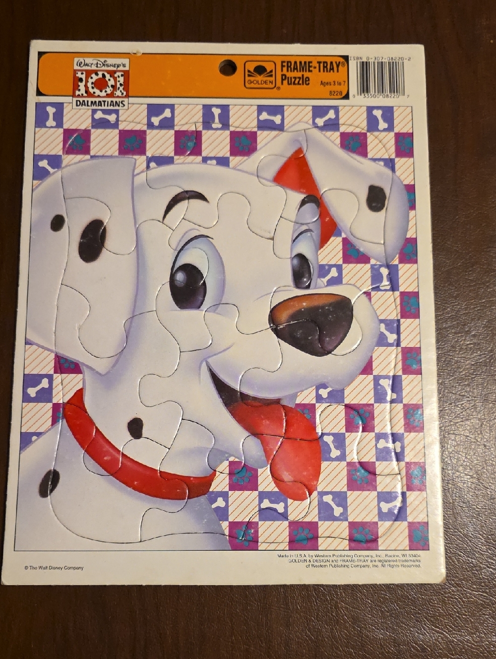 Disney 101 Dalmatians Puzzle with Red Accents. Frame Tray Puzzle Vintage Retro